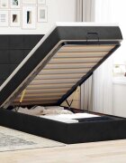 vidaXL Османска легло с матраци черно 90x200 см кадифе