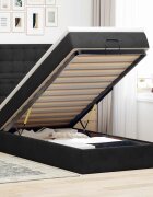 vidaXL Османска легло с матраци и LED черно 100x200 см кадифе