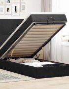 vidaXL Османска легло с матраци и LED черно 90x190 см кадифе
