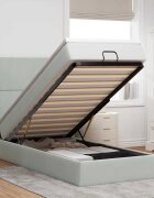 vidaXL Османска легло с матраци и LED светлосиво 80x200 см кадифе