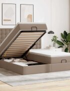 vidaXL Османска легло с матраци капучино 180x200 см изкуствена кожа