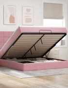 vidaXL Османска легло с матраци розово 180x200 см кадифе