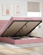 vidaXL Османска легло с матраци розово 180x200 см кадифе