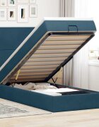 vidaXL Османска легло с матраци тъмносиньо 100x200 см кадифе