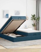 vidaXL Османска легло с матраци тъмносиньо 180x200 см кадифе