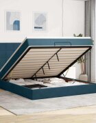 vidaXL Османска легло с матраци тъмносиньо 180x200 см кадифе