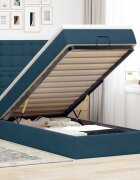 vidaXL Османска легло с матраци тъмносиньо 90x200 см кадифе