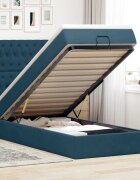 vidaXL Османска легло с матраци тъмносиньо 90x200 см кадифе
