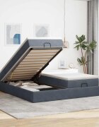 vidaXL Османска легло с матраци тъмносиво 160x200 см кадифе