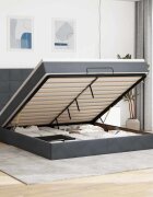 vidaXL Османска легло с матраци тъмносиво 180x200 см кадифе