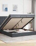 vidaXL Османска легло с матраци тъмносиво 180x200 см кадифе
