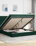 vidaXL Османска легло с матраци тъмнозелено 180x200 см кадифе