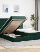 vidaXL Османска легло с матраци тъмнозелено 180x200 см кадифе