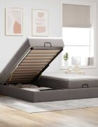 vidaXL Османска легло с матраци таупе 160x200 см плат