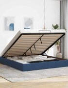 vidaXL Османска рамка за легло без матрак синя 160x200 см плат