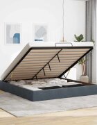 vidaXL Османска рамка за легло без матрак тъмносива 160x200см кадифе