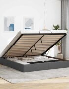vidaXL Османска рамка за легло без матрак тъмносива 180x200 см плат