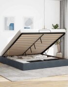 vidaXL Османска рамка за легло без матрак тъмносива 180x200см кадифе