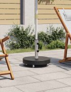 vidaXL Основа за чадър гранит 30 кг кръгла черна