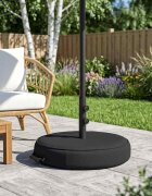 vidaXL Основa за чадър за тераса 53 x 53 x 40 см Стомана Черно