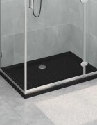 vidaXL Основен трей за душ с точки 100 x 70 x 4 см ABS Черно