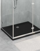 vidaXL Основен трей за душ с точки 100 x 80 x 4 см ABS Черно