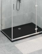 vidaXL Основен трей за душ с точки 120 x 80 x 4 см ABS Черно