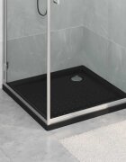 vidaXL Основен трей за душ с точки 80 x 80 x 4 cm ABS Черно