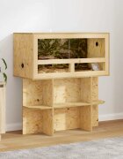 vidaXL Основна за терариум с рафт Кафяво 80 x 40 x 50 cm ОСБ