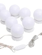 vidaXL Осветление за огледало с 8 LED лампи топло бяло и студено бяло