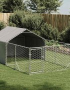 vidaXL Открита кучешка колиба с бягаща пътека 4x2x15 m