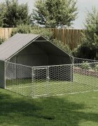 vidaXL Открита кучешка колиба с бягаща пътека 5x3x19 m