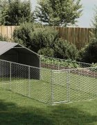 vidaXL Открита кучешка колиба с бягаща пътека 6x2x15 m