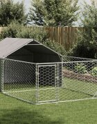vidaXL Открита кучешка колиба с бягаща пътека 7x2x15 m