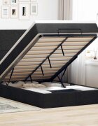 vidaXL Отоман с матрак и LED Черно 120 x 190 cm Текстил
