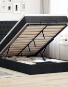 vidaXL Отоман с матрак и LED Черно 120 x 190 cm Текстил