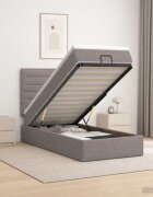 vidaXL Отоман с матрак и LED с LED ленти Таупе 100 x 200 cm Текстил