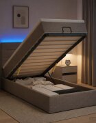 vidaXL Отоман с матрак и LED с LED ленти Таупе 80 x 200 cm Текстил