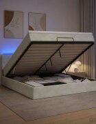 vidaXL Отоман с матрак и LED с таблото Светлосиво 140 x 200 cm Кадифе