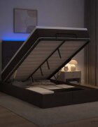 vidaXL Отоман с матрак и LED Тъмен кафяв 120 x 200 cm Текстил