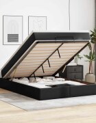 vidaXL Отоманка с матрак черна 140x190 см изкуствена кожа