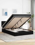 vidaXL Отоманка с матрак черна 140x200 см кадифе