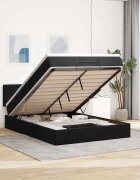 vidaXL Отоманка с матрак черна 140x200 см кадифе