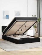 vidaXL Отоманка с матрак черна 140x200 см кадифе