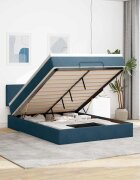 vidaXL Отоманка с матрак тъмносиня 140x200 см кадифе