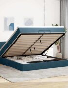 vidaXL Отоманка с матрак тъмносиня 200x200 см кадифе