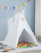 vidaXL Палатка тип ти пи Бяло 120 x 120 x 150 cm Тъкан и пластмаса