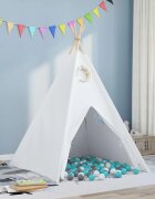 vidaXL Палатка тип ти пи Бяло 120 x 120 x 150 cm Тъкан и пластмаса