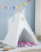 vidaXL Палатка тип ти пи Бяло 120 x 120 x 150 cm Тъкан и пластмаса
