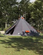 vidaXL Палатка типи с покрив Сив и оранжев 560 x 560 x 300 см тафта